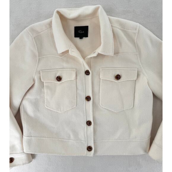 RAILS Womans Jacket Easton Ivory Wool Blend Cream White Cropped Coat Large - Picture 3 of 9